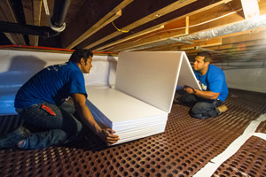 crawl space insulation floor terrablock covering barrier crawlspace spaces under foam insulate rigid near encapsulation foundation charleston moisture thermal creates