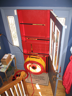Blower door test for Olathe homes